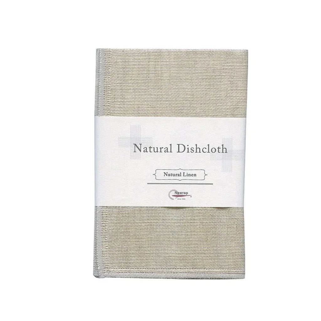 Nawrap Natural Dishcloth in a linen tone in its paper band