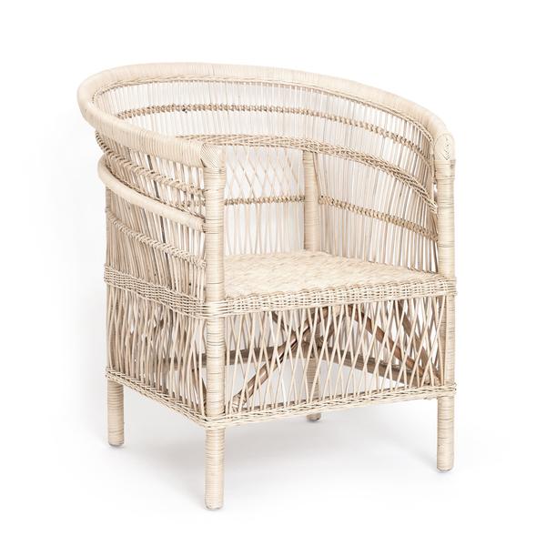 A Flux Home Malawi Chair with a wooden frame available for shipping quote.