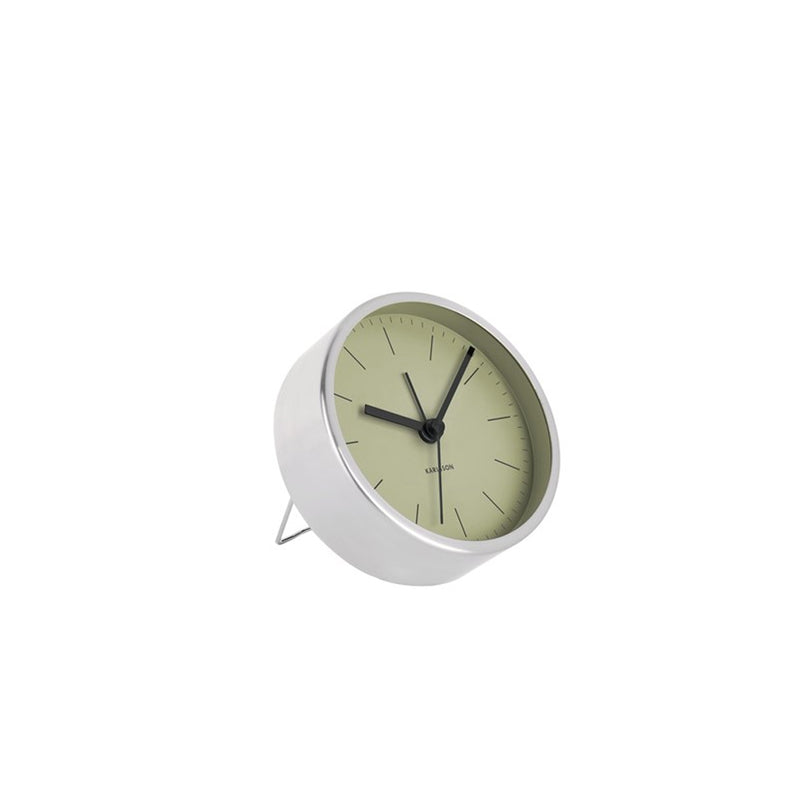 A minimalist Karlsson clock showcasing Scandinavian design on a white surface.
