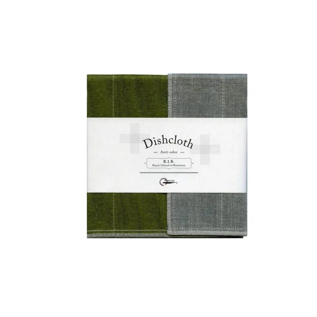 Nawrap Rib Dishcloth in Moss Green in its packaging