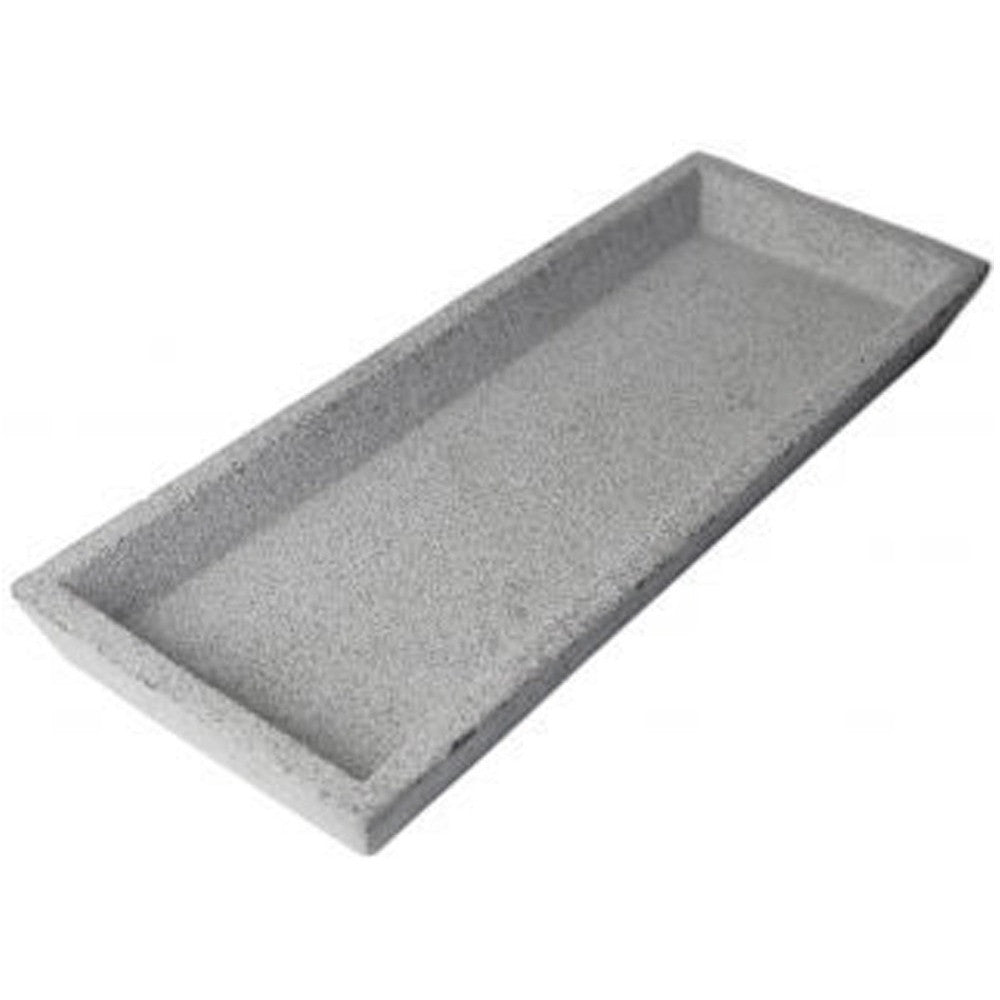 Zakkia natural concrete rectangular tray on a white background