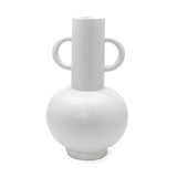 A white LOUIS VASE BLACK / WHITE from Ned Collections with two handles on a white background.