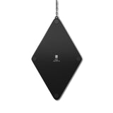 A decorative Umbra Dima Mirror Set of Three - Black hanging from a chain on a white background.