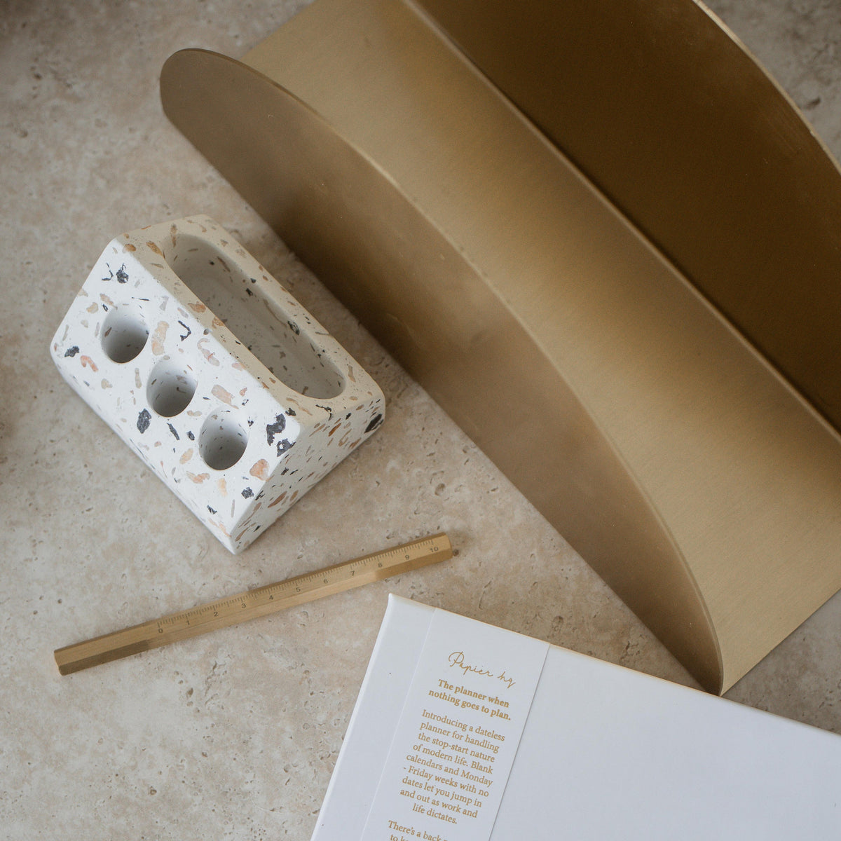 Brass Book Holder – Solid Brass Desk Organiser
