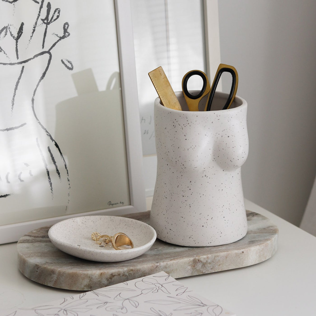Ceramic Boobie Pen Holder – Sculptural Desk Cup