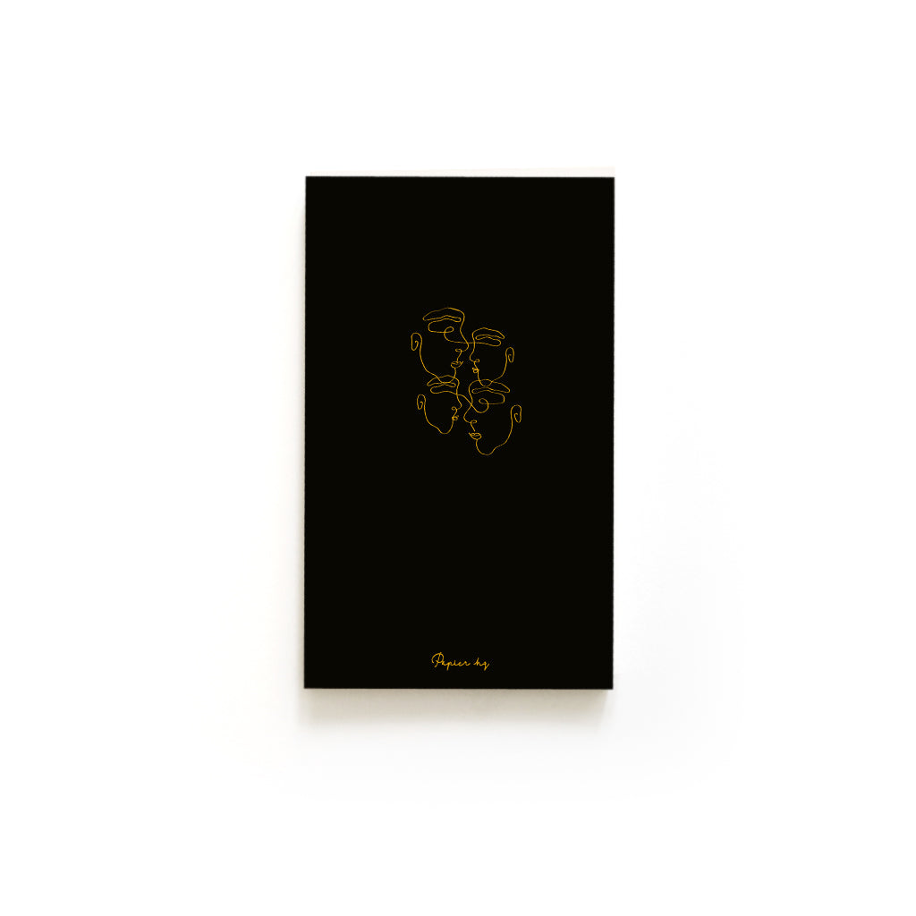 Gold foil lined notebook in white gift box