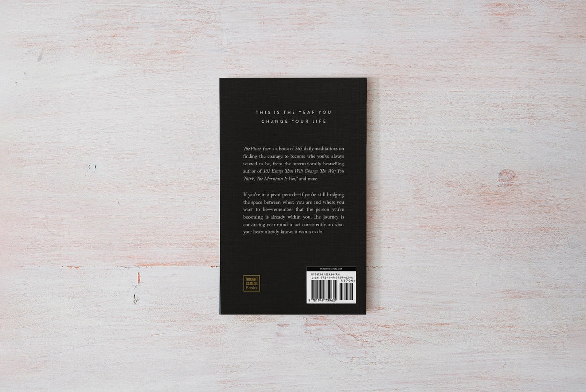 The Pivot Year by Brianna Wiest, black hardcover with the title in white type