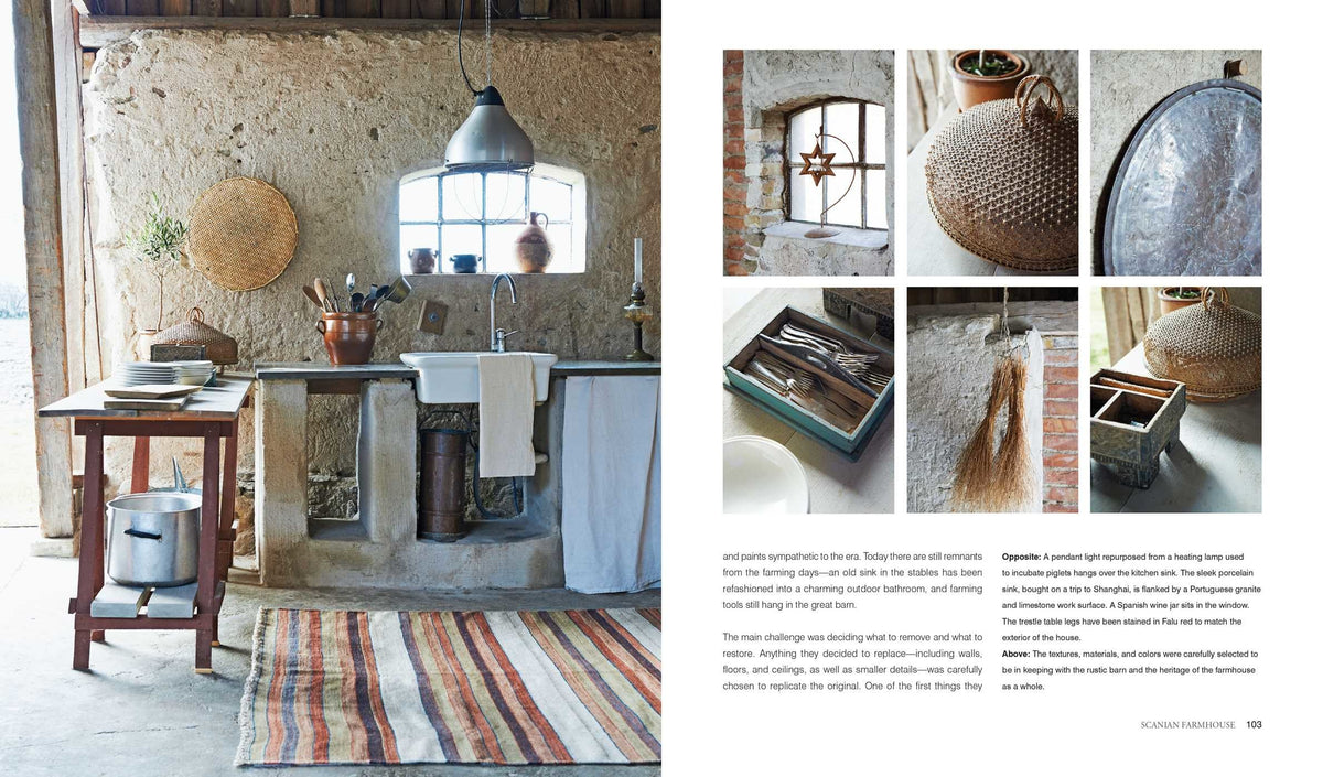 Relaxed Rustic page spread showing Nordic interior