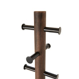 An Umbra Pillar Coat Rack with black metal rods, perfect for storing coats in an organized order.