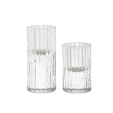 Two Ribb Candle Holder Sets - Clear by Zakkia on a white background.