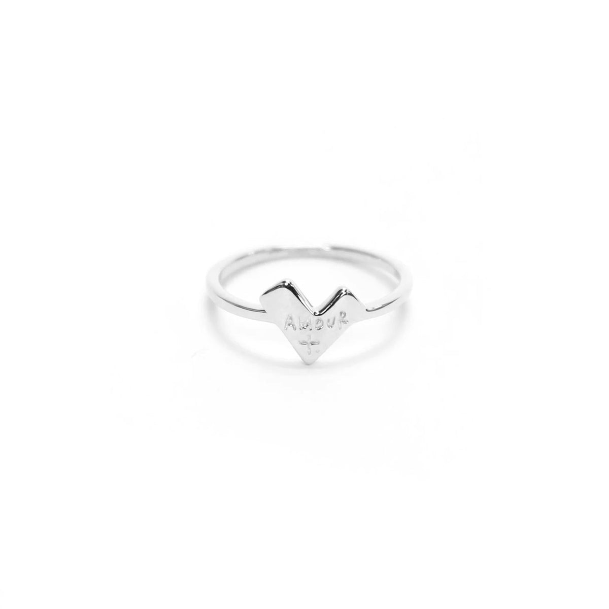 Amour Ring, Sterling Silver Heart Ring