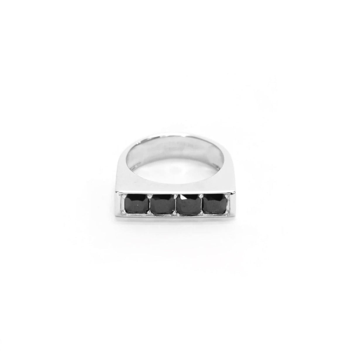 Be Mine Ring, Sterling Silver with Black Zirconia