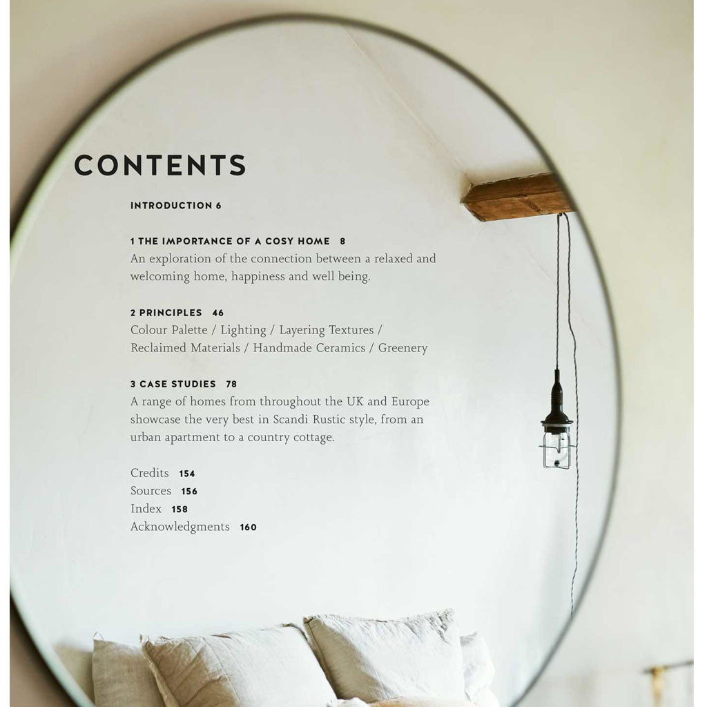 Scandi Rustic book page spread showing a rustic Scandinavian interior