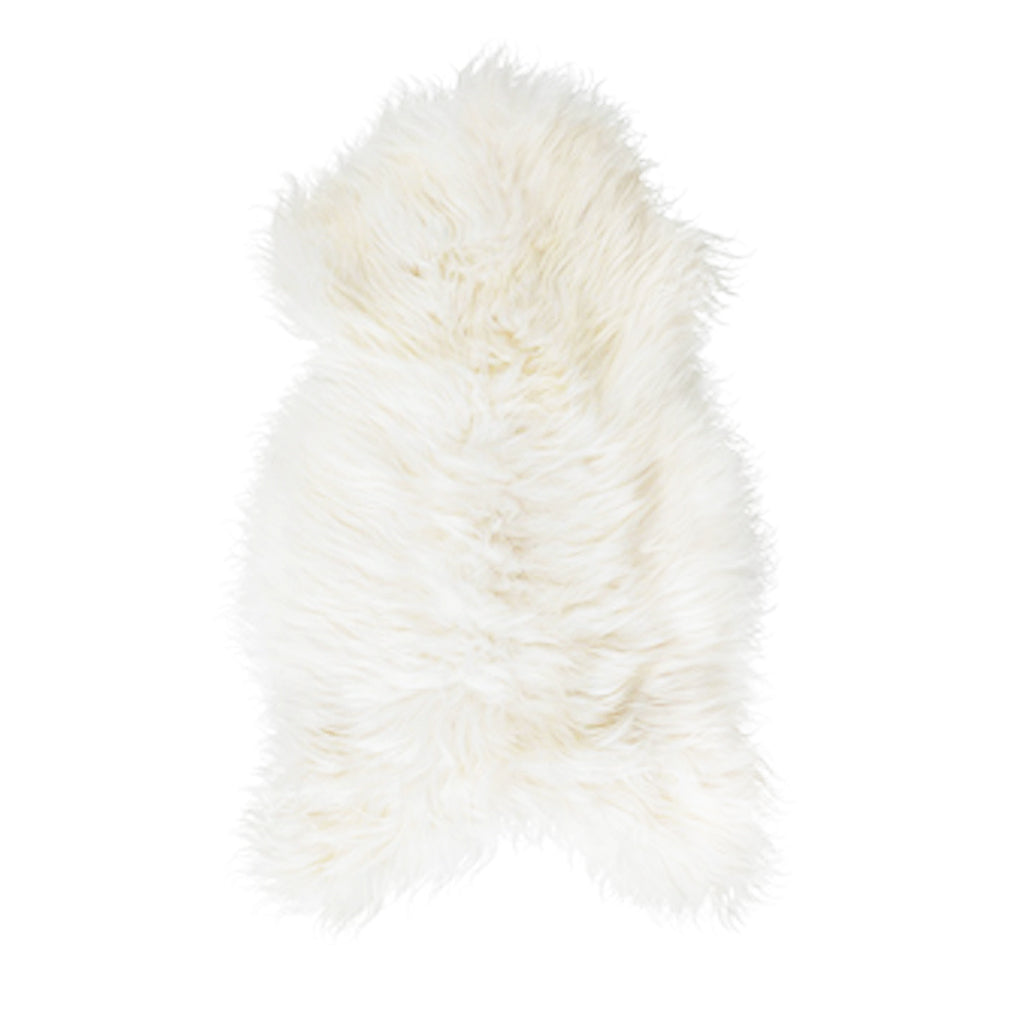 A cozy Icelandic Sheepskin - White rug from Flux Home on a white background.