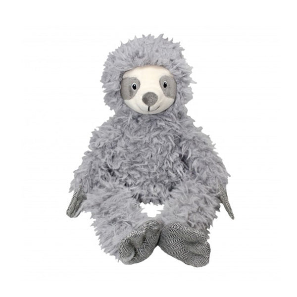 A super soft fur sloth stuffed animal named Lily & George Ezra Sleepy Sloth sitting on a white background.