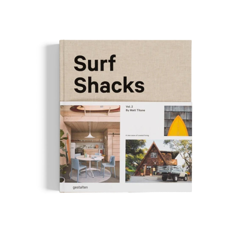 The cover of Surf Shacks Volume 2 featuring surfer vibes, published by Gestalten.
