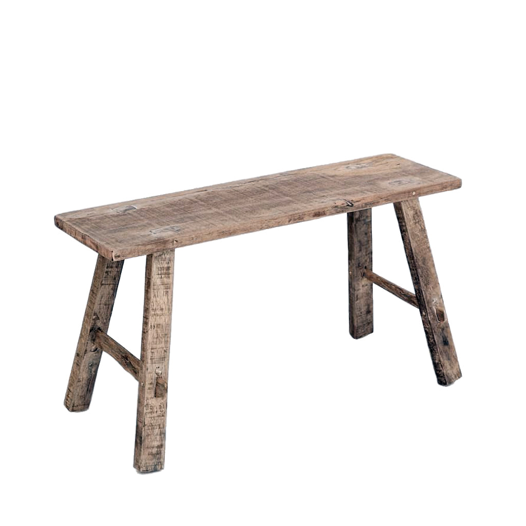 A handmade Flux Home Teak Bench - Medium in a Mount Maunganui store.