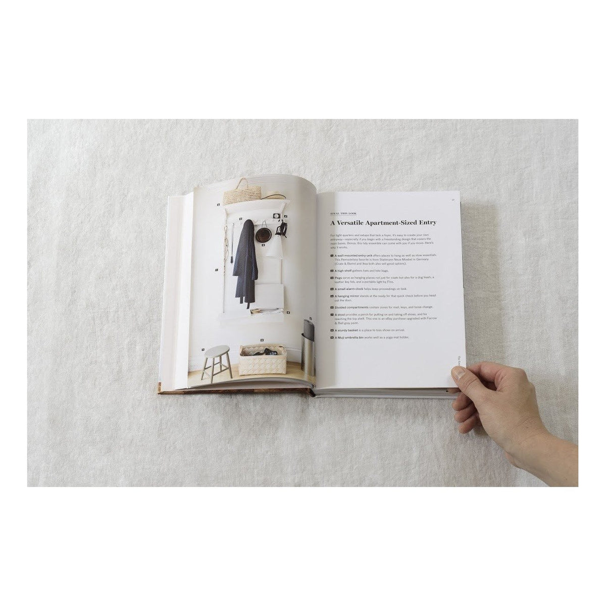 Remodelista The Organised Home book page spread flatlay