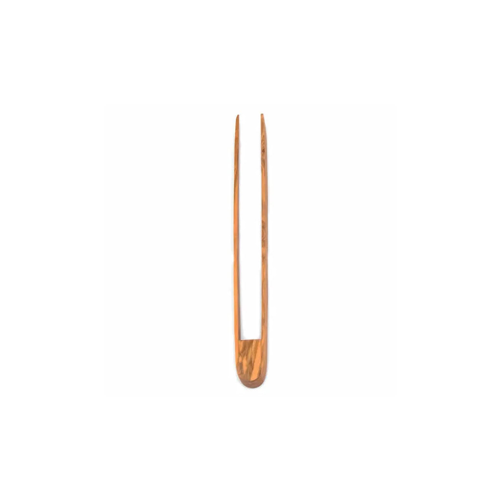 German Olivewood Tongs 30cm – Slim Natural Wood Kitchen Serving Tool
