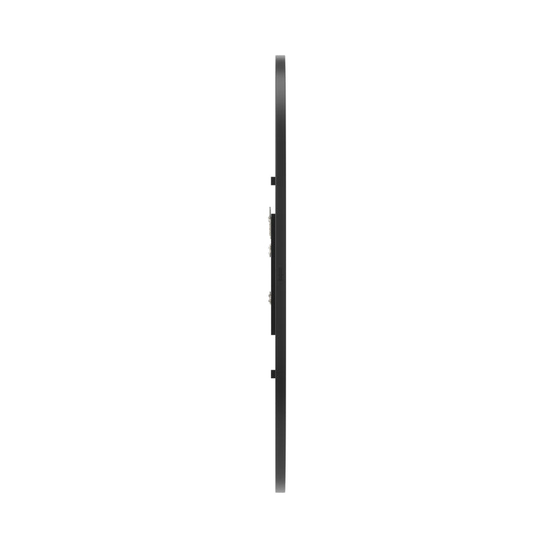A Hub Mirror Oval - Black with a rubber rim on a white background by Umbra.