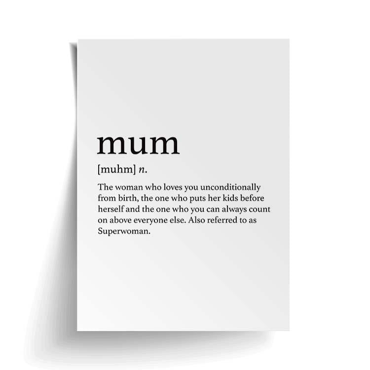 Mum print unframed, with a lifted corner