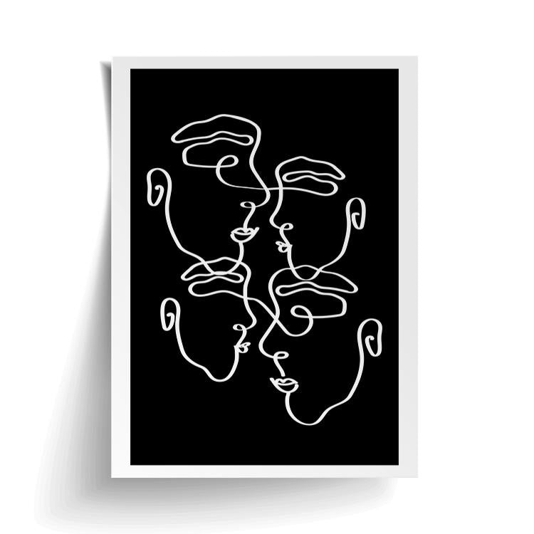 Imperfectly Perfect Black print unframed, with a lifted corner