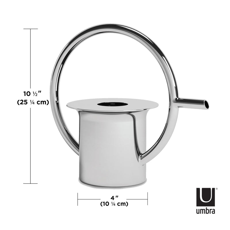 The Quench Watering Can - Stainless Steel from the Umbra range features a stainless steel construction and a 360-degree handle for easy and comfortable use.
