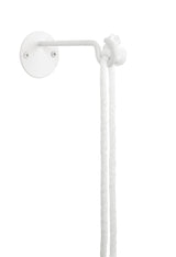 A white BOLO PLANTER - White towel holder with a rope hanging from it, perfect as wall decor or a planter. (Brand name: Umbra)