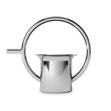 A Quench Watering Can - Stainless Steel with a 360-degree handle on a white background. (Brand Name: Umbra)