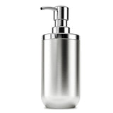 A modern Umbra Junip Soap Pump - Stainless Steel from the Junip collection on a white background.