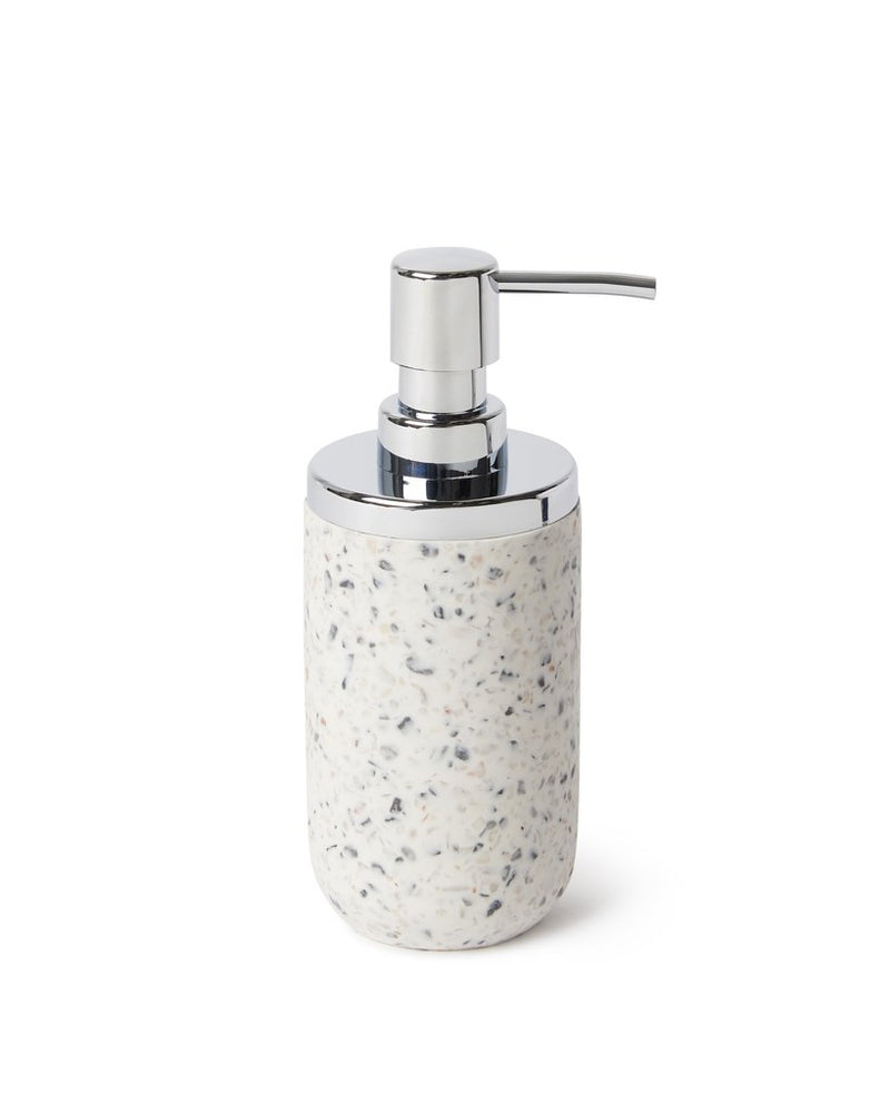 A Junip Soap Pump - Terrazzo from the Umbra DESIGN Junip collection on a white background.