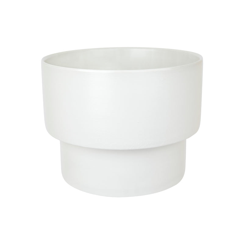 A large glazed white Podium Pot from ZAKKIA, showcased on a white background. 